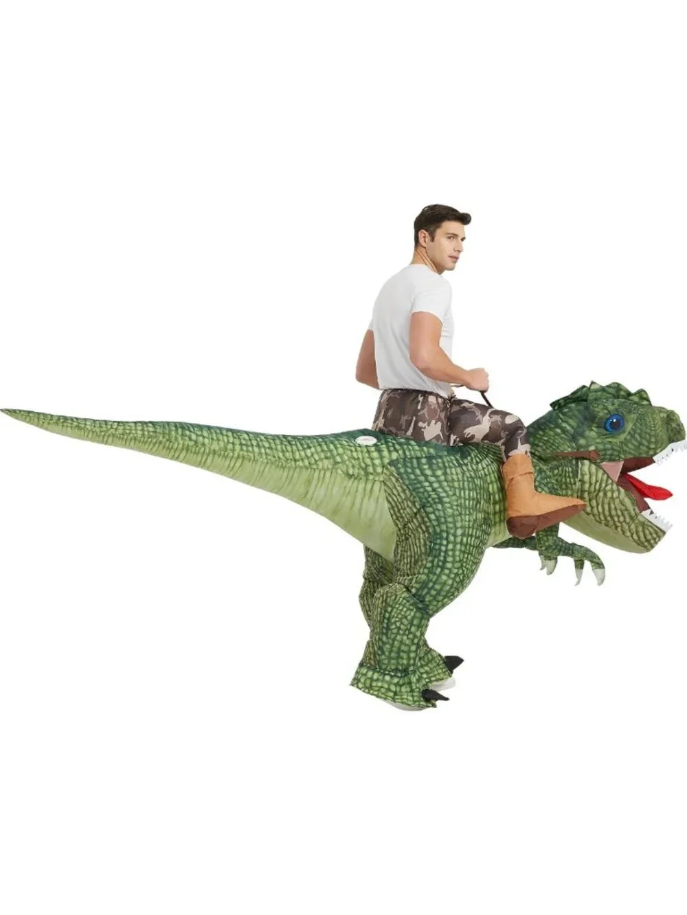 Inflatable T-Rex Dinosaur Costume for Adults - Fun Blow Up Suit for Halloween